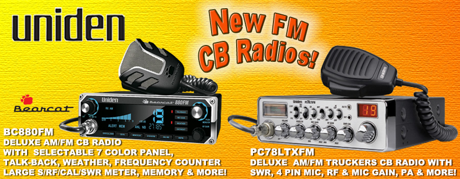 Uniden Bearcat AM/FM CB radio banner