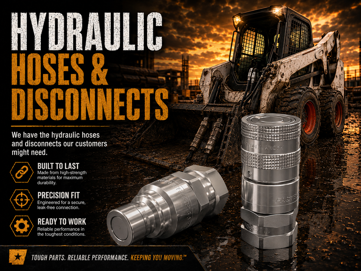 Hydraulic hoses and disconnects