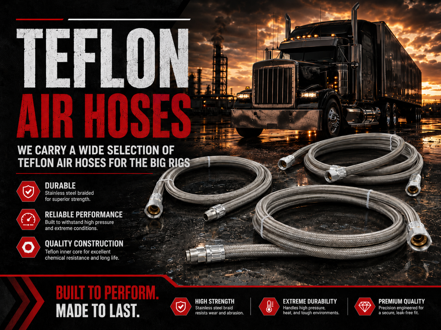 Teflon air hoses for big rigs