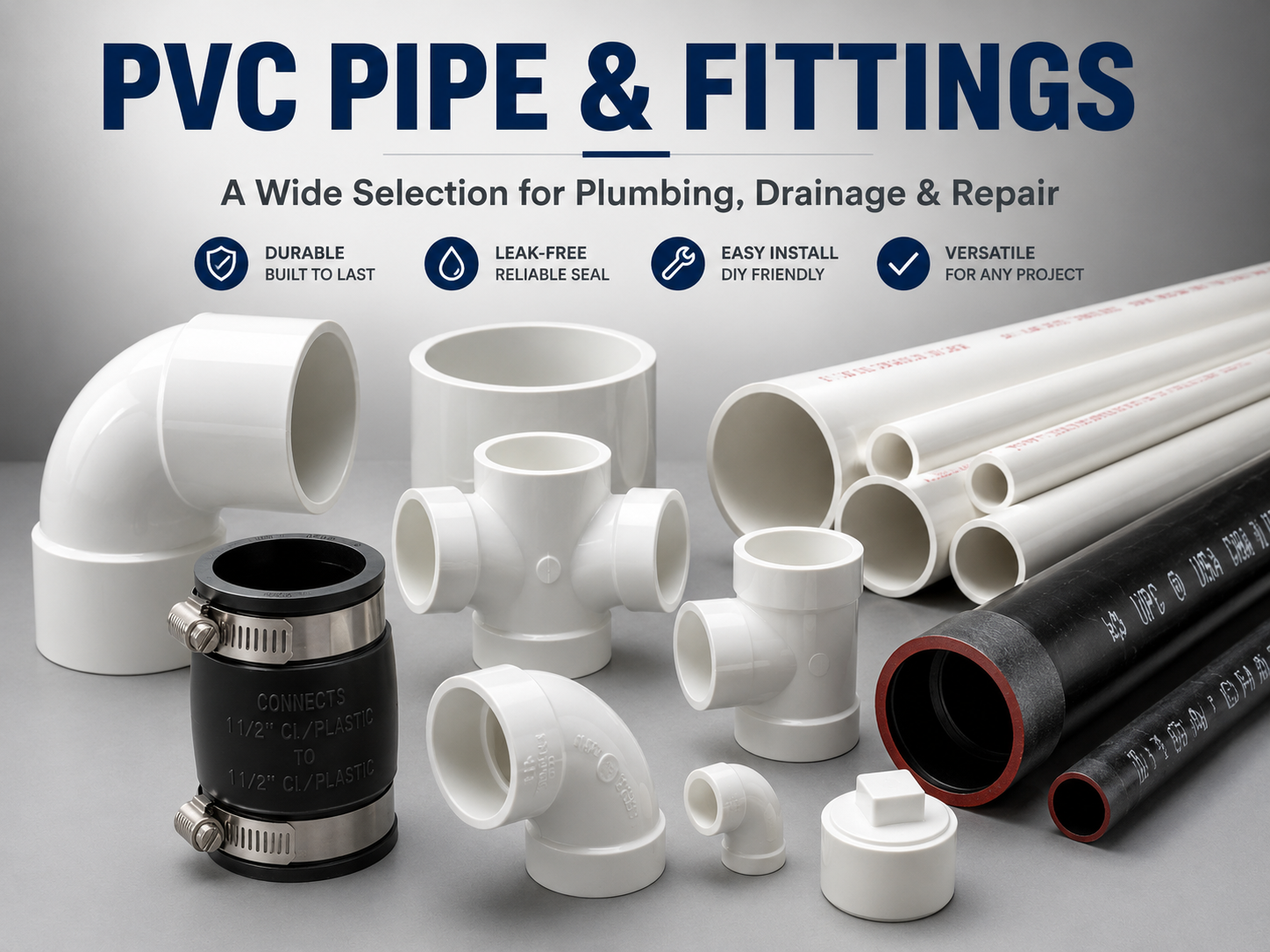 PVC pipe and fittings