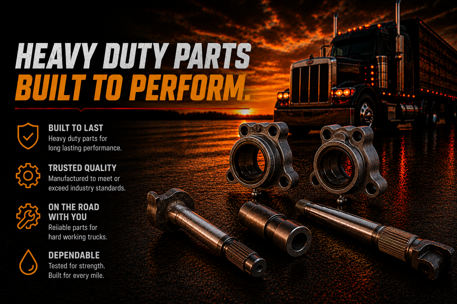 Heavy duty brake hardware kit