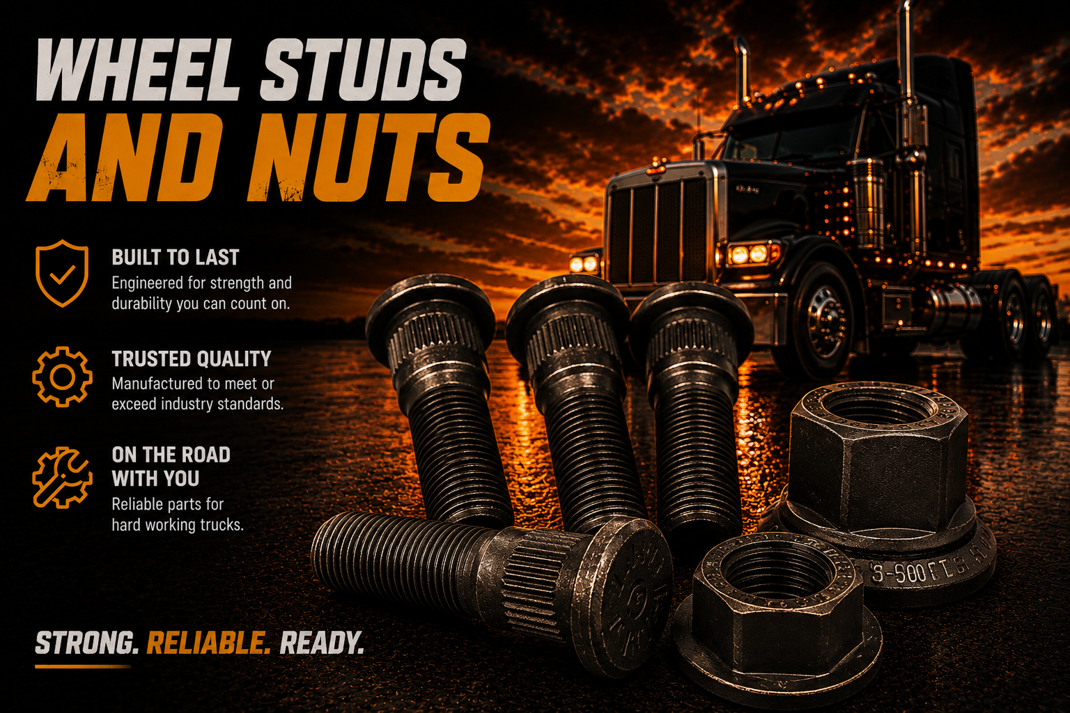 Heavy duty wheel studs