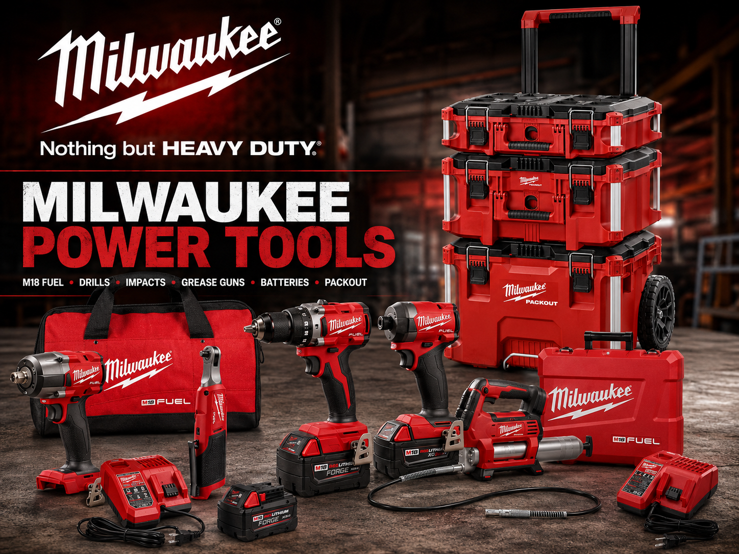 Milwaukee Packout and power tools